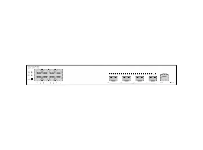 S5735-L8P4S-A-V2 - 8*10/100/1000BASE-T ports, 4*GE SFP ports,
PoE+, AC power