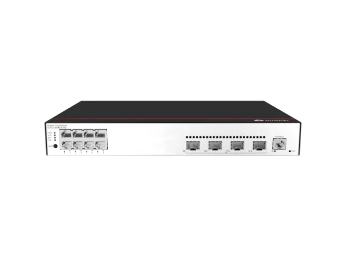 S5735-L8P4S-A-V2 - 8*10/100/1000BASE-T ports, 4*GE SFP ports,
PoE+, AC power
