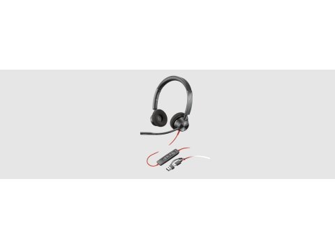 Blackwire 3320-M USB-A - HP POLY Plantronics Blackwire BW3320 USB-A Kabel Kopfbügel Headset - Binaural - Ohraufliegend - 20 Hz bis 20 kHz Frequenzgang - Geräuschunterdrückung Mikrophon - Host-Schnittstelle: USB Typ-A