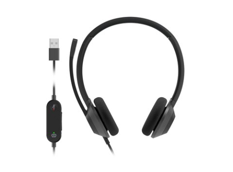 HEADSET 322 WIRED DUAL ON-EAR - HEADSET 322 WIRED DUAL ON-EAR CARBON BLACK USB-A
