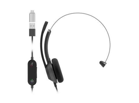 HEADSET 321 WIRED SINGLE ON-EAR - HEADSET 321 WIRED SINGLE ON-EAR CARBON BLACK USB-C