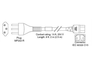 AC POWER CORD (SWITZERLAND) - AC POWER CORD (SWITZERLAND) C15 IEC 60884-1 2.5M